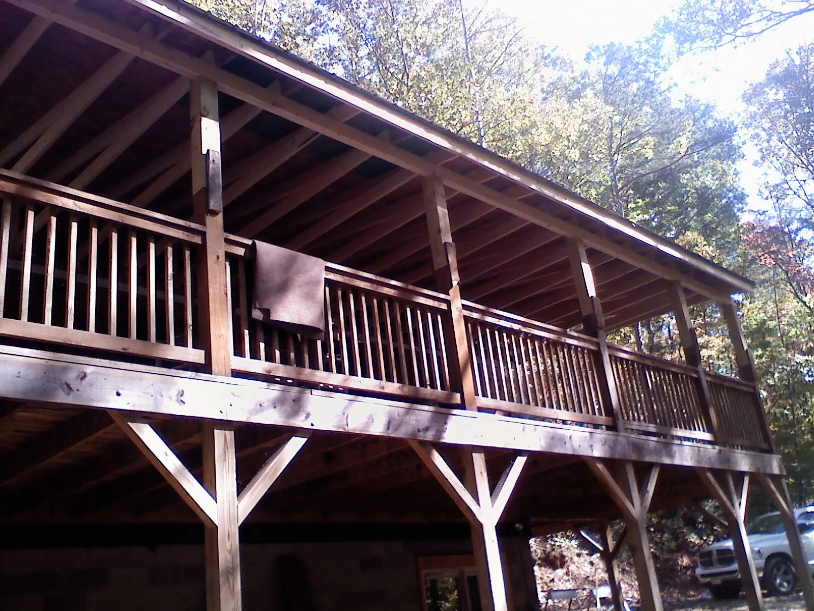 Timber framing under a new elevated porch and deck — Roof Leak Repair in Cobbtown by Roofing Brothers